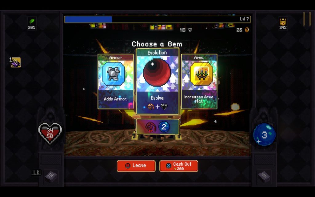 Screenshot einer geöffneten Schatztruhe in Vampire Crawlers