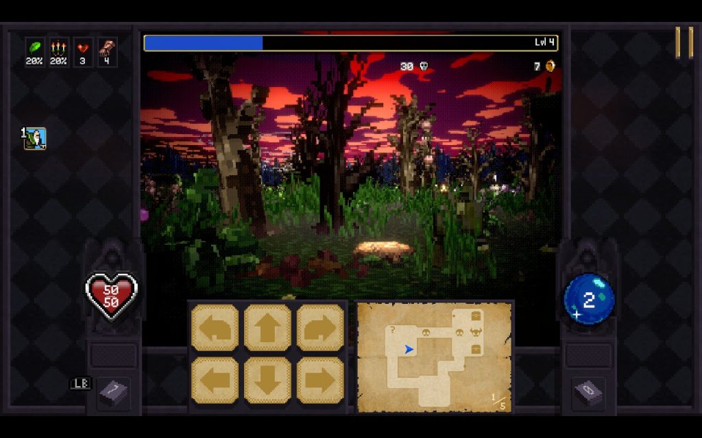Screenshot der Landschaft in Vampire Crawlers