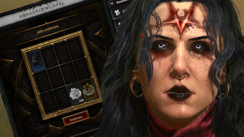 Diablo 4 Alexandra starrt auf Horadrimwürfel Rezept Titel