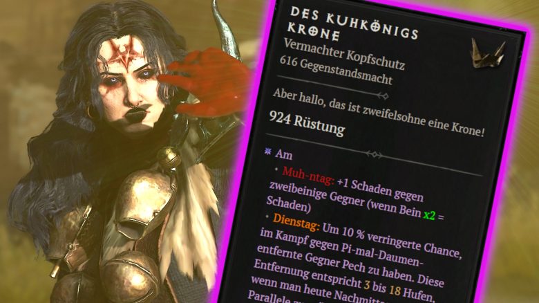 Diablo 4 Krone des Kuhkönigs Kuh Level gefunden Titel