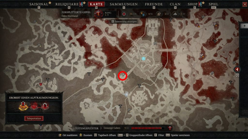 Diablo 4 Kuhlevel finden Kyovashad Schrein Map Screenshot