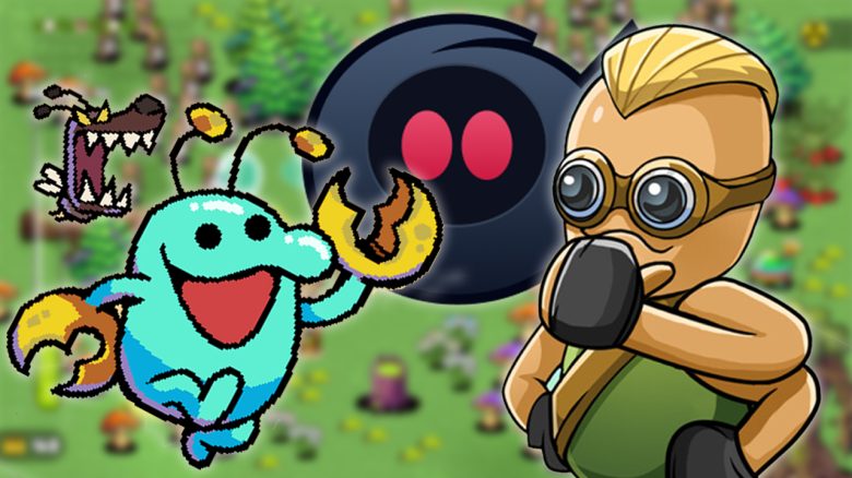 Eine Collage, welche die Titel-Figuren der Spiele Everything is Crab und Ground Zero Hero zeigt.