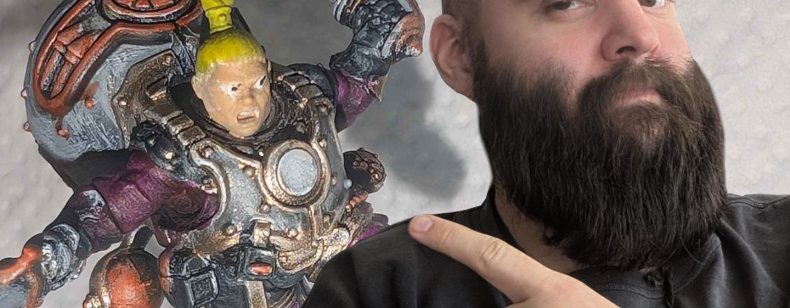 Warhammer benedict zeigt auf seine erste Miniatur Titel