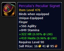 WoW wowhead Perculias Signet
