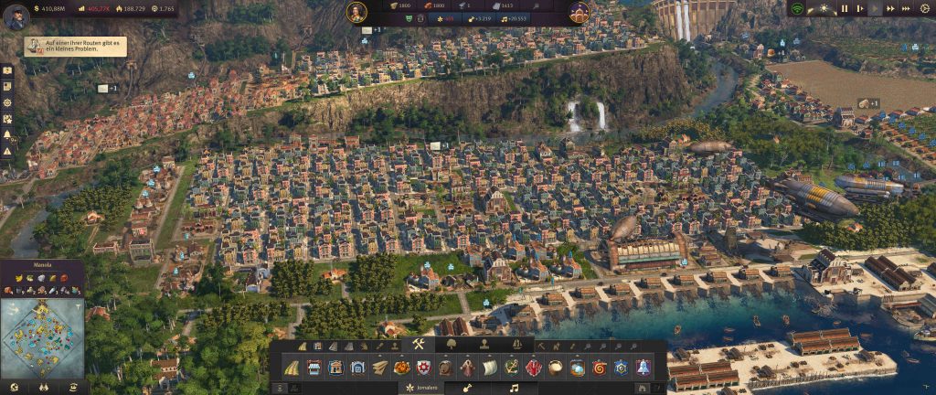 Anno 1800 auf einem Ultrawide-Monitor.