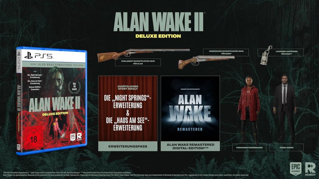 Alan Wake 2 Deluxe Edition (PS5) und ihr Inhalt: Für nur 26,59 Euro statt 49,99 Euro UVP bei Amazon