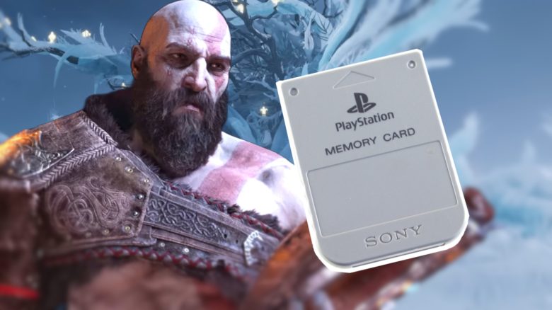 Titelbild God of War Kratos und Speicherkarte