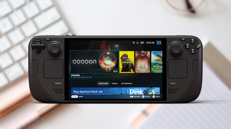 Titelbild Steam Deck mit Tisch Hintergrund