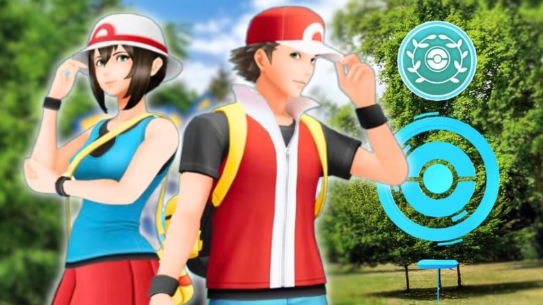 Zwei Trainer vor Pokémon Showcase