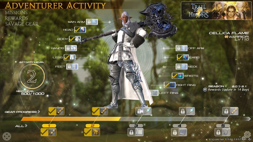 FF14 Evercold Charakterübersicht