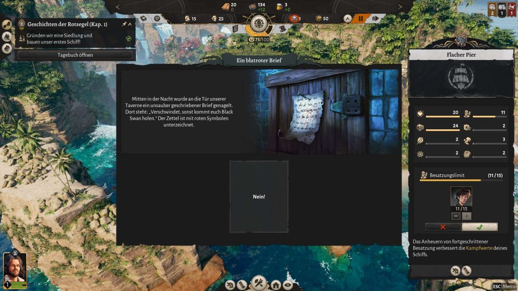 Corsair Cove Screenshot Gameplay Blood Red Letter
