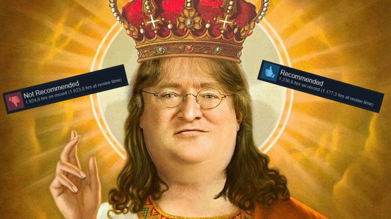 GabeN als Spiele-Pabst mit positiven und negativen Reviews