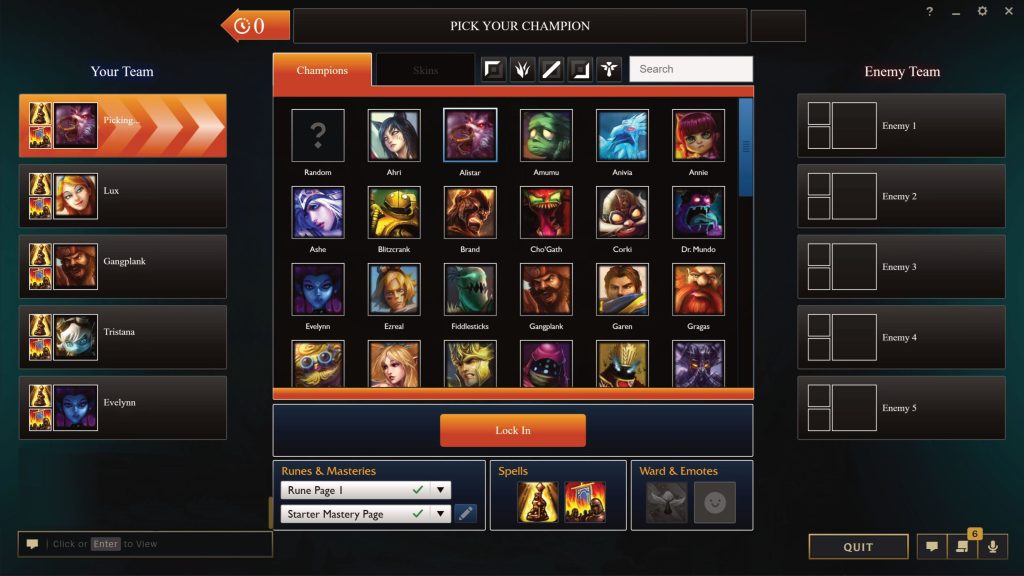League of Legends Classic: Champion-Auswahl
