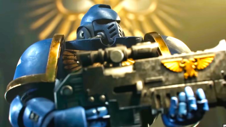 Warhammer 40k ultramarine mit bolter space marine titel