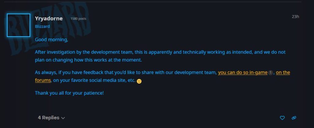 WoW Working as intended Forums