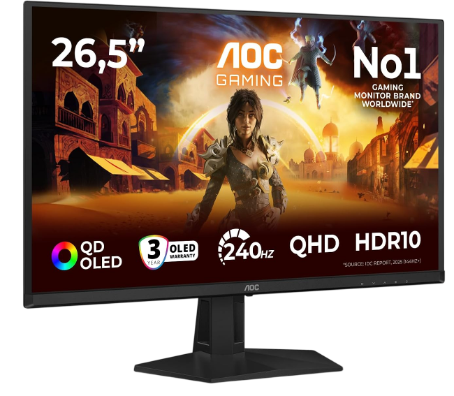 OLED Gaming-Monitor AOC Q27G41ZDF für nur 299 Euro statt 359,90 Euro bei Amazon