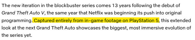 GTA 6 Netflix Screenshot PS5 Gameplay