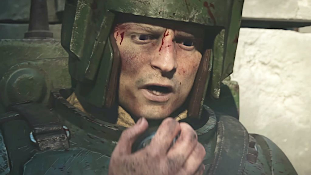 Warhammer 40k space marine 2 soldat des Astra Militarum Titel