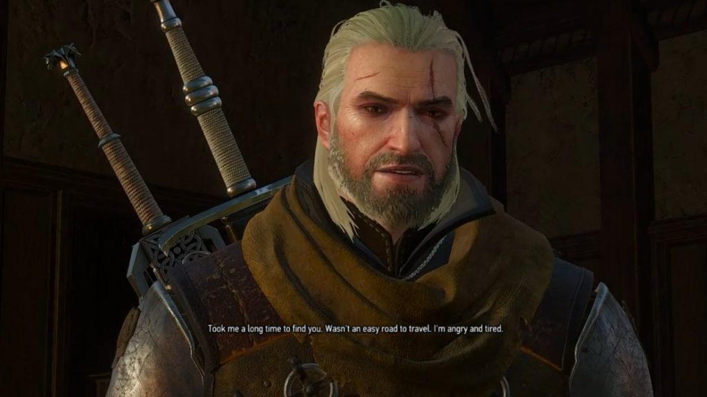 Witcher Geralt angry and tired