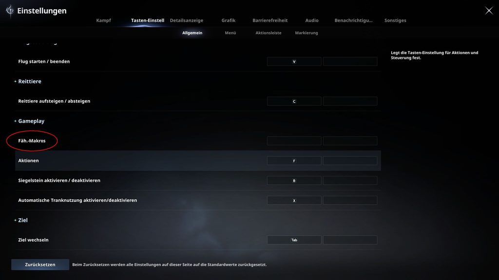 Aion 2 Makro Tastenbelegung