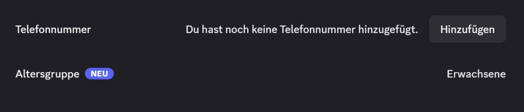 Altersgruppe Discord