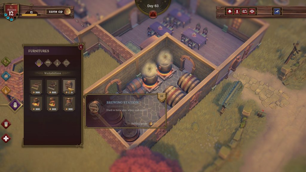 Dungeons and Dragons Long Rest Tavern Screenshot Taverne von oben