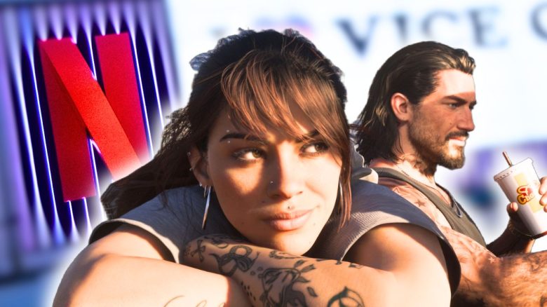 Jason und Lucia vor Netflix Banner