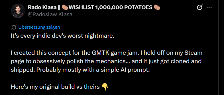 Rado Klasa Potato Vorwurf Twitter