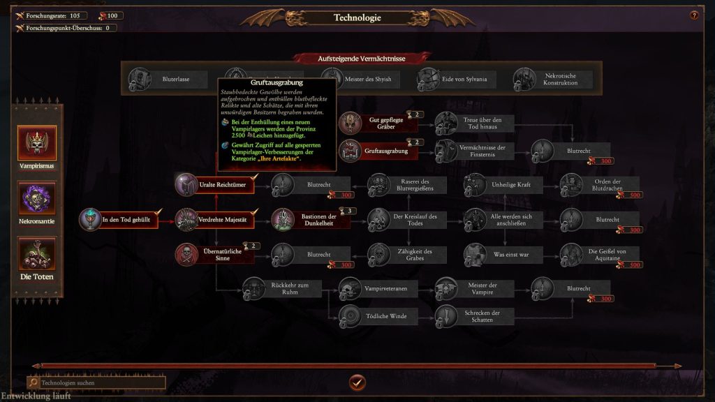 Total War Warhammer 3 Lords of the End Times Vampire neuer Tech Tree