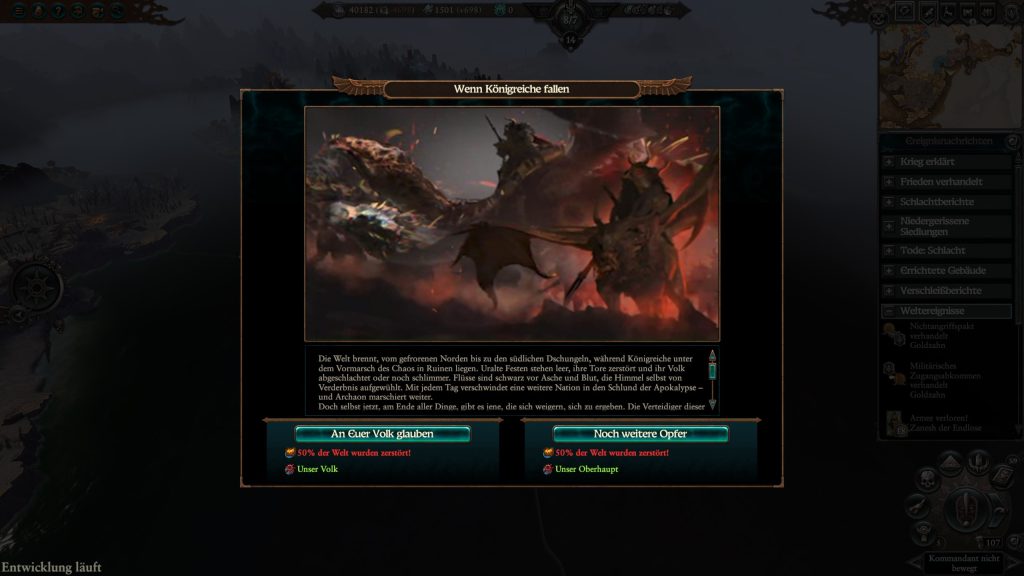 Total War Warhammer 3 Lords of the End Times Welt halb zerstört