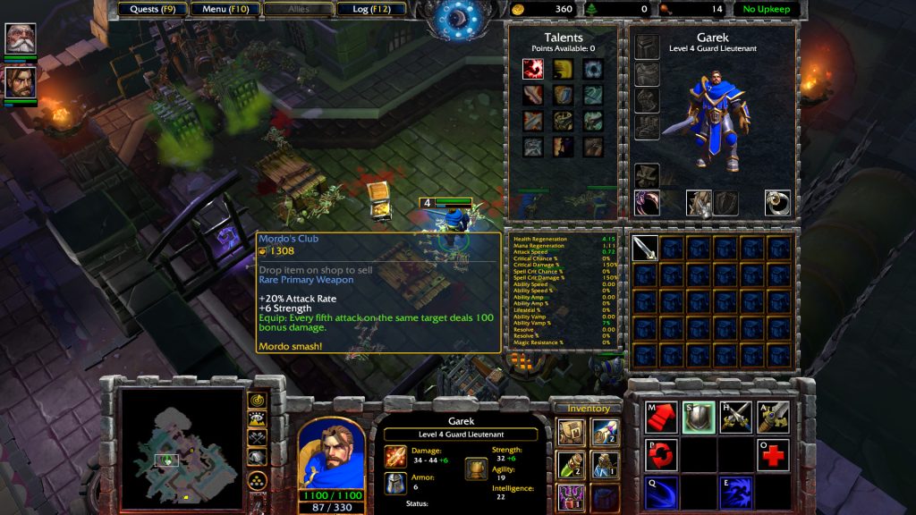 Warcraft 3 Character Hero Screen