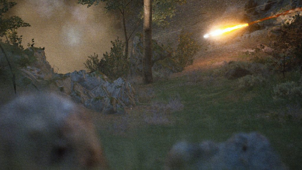 ARC Raiders Die Rakete eines Rocketeers fliegt auf einen Raider zu