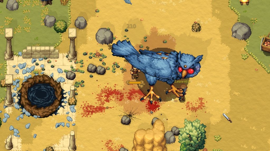 Romestead: Der Wächter der Minerva ist der erste Boss, dem man im Spiel begegnet.