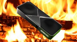 Titelbild RTX 5090 mit Feuer-Hintergrund