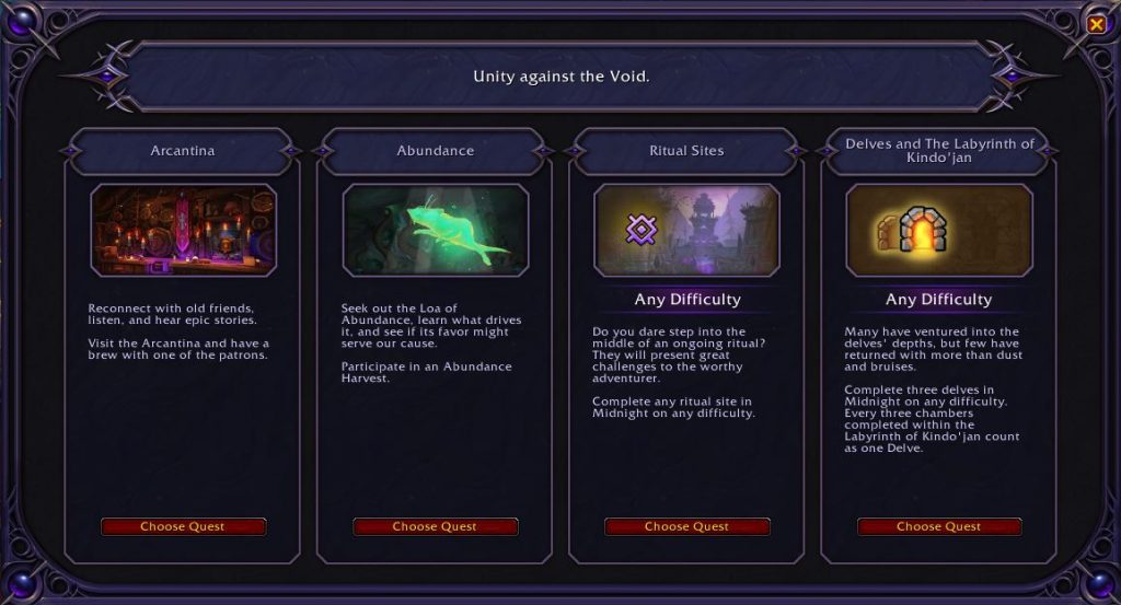 WoW Unity Against the Void